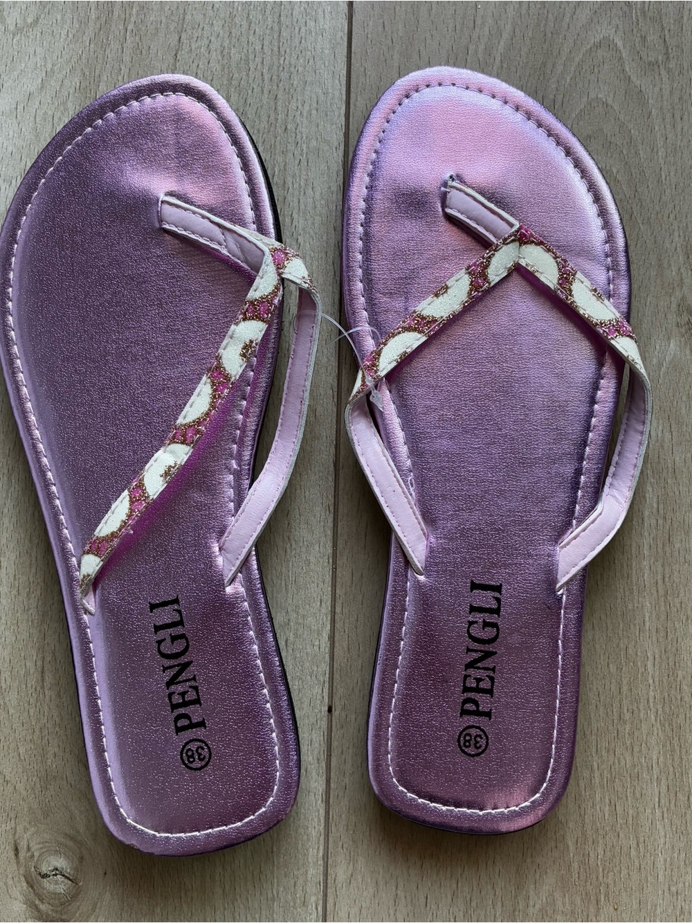 Pink Satin Thong Sandals